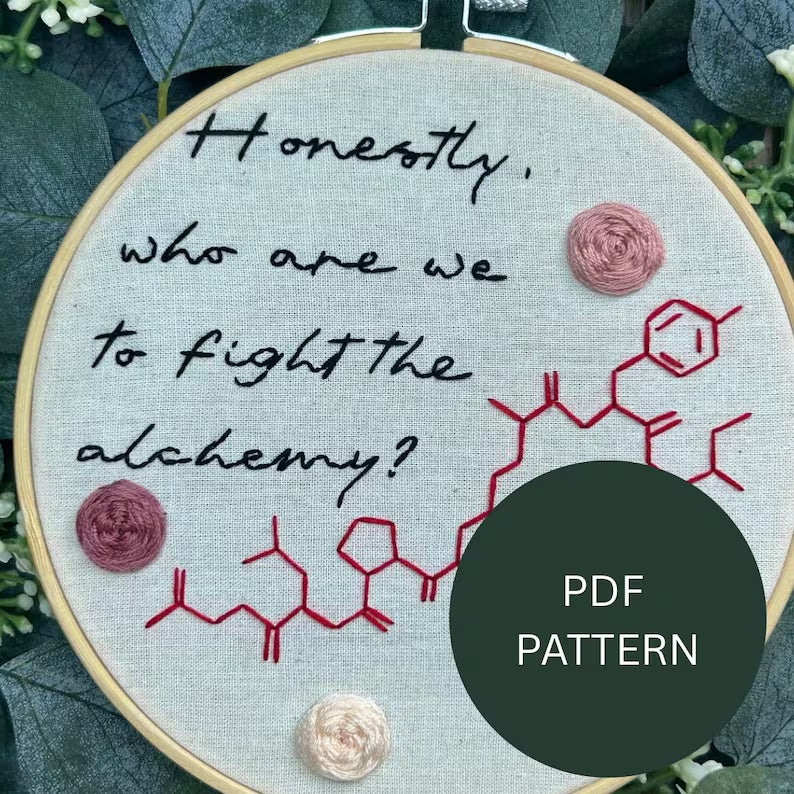 Embroidery Pattern - Alchemy - Taylor Swift lyric
