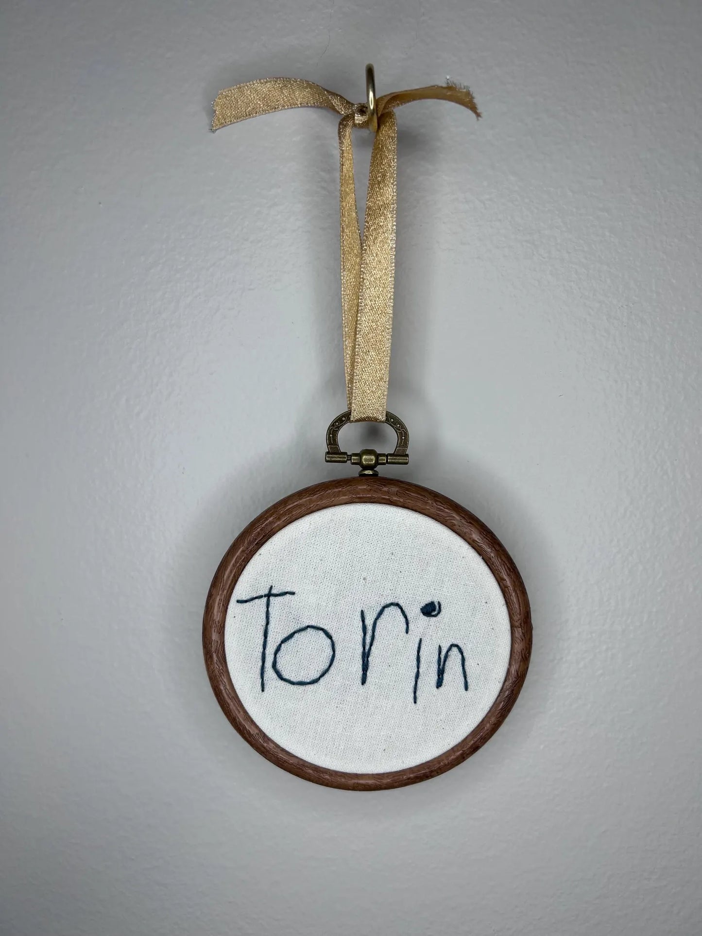 Child's Handwriting Ornaments Custom Embroidered