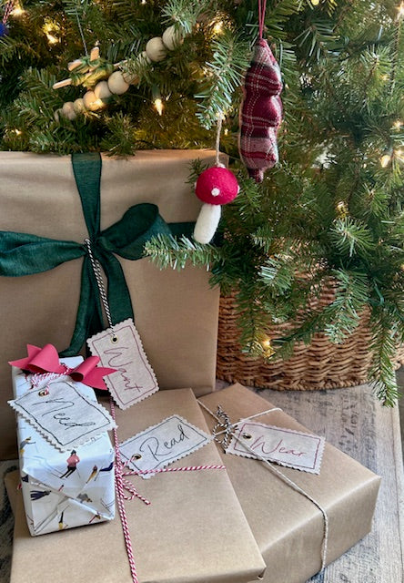 Want, Need, Wear, Read Gift Tags