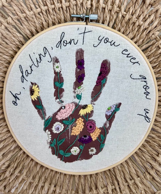 Child's Handprint Custom Embroidered
