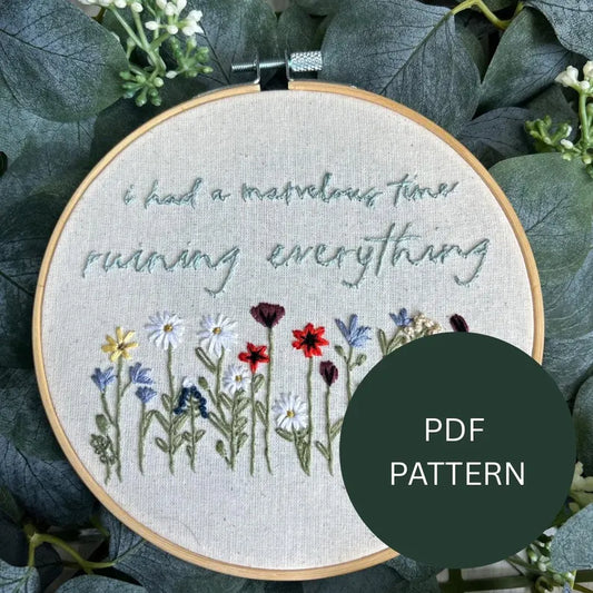 Embroidery Pattern - Marvelous Time - Taylor Swift lyric