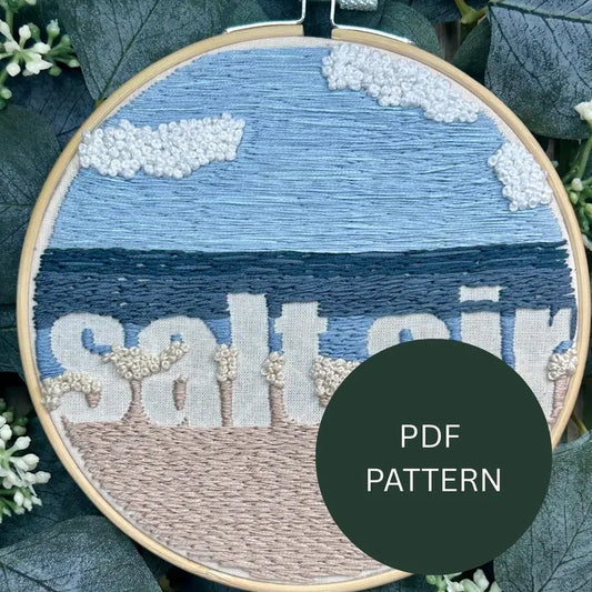 Embroidery Pattern - Salt Air - Taylor Swift lyric beach landscape