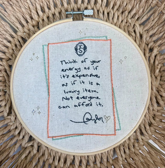 Showgirl Quote Embroidery Finished Hoop