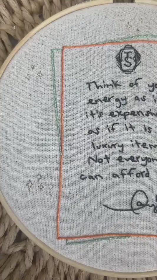 Showgirl Quote Embroidery Finished Hoop